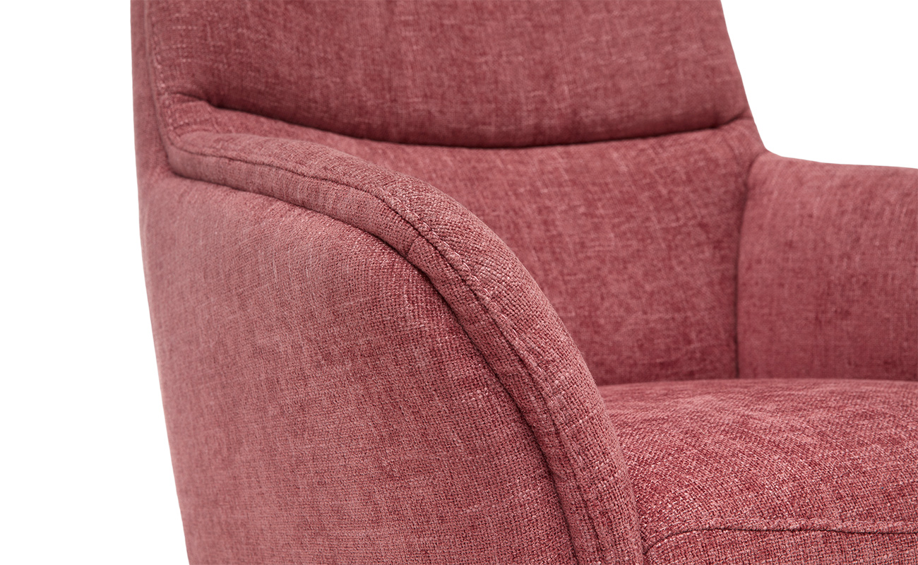 Relaxstoel roze met hoogwaardige afwerking