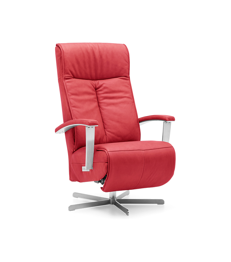 Moderne rode relaxstoel in leer