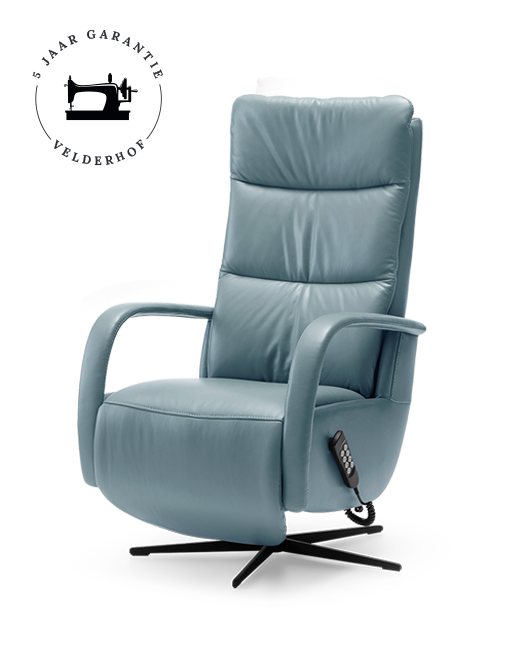 Comfortabele Orba Relaxstoel van blauw leer